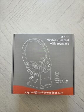 Earbay Wireless Headset with Mic for Work, V6.0 Bluetooth Headset w/ Microphone